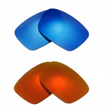 New Walleva Fire Red + Ice Blue Polarized Replacement Lenses For VonZipper FULTON Sunglasses